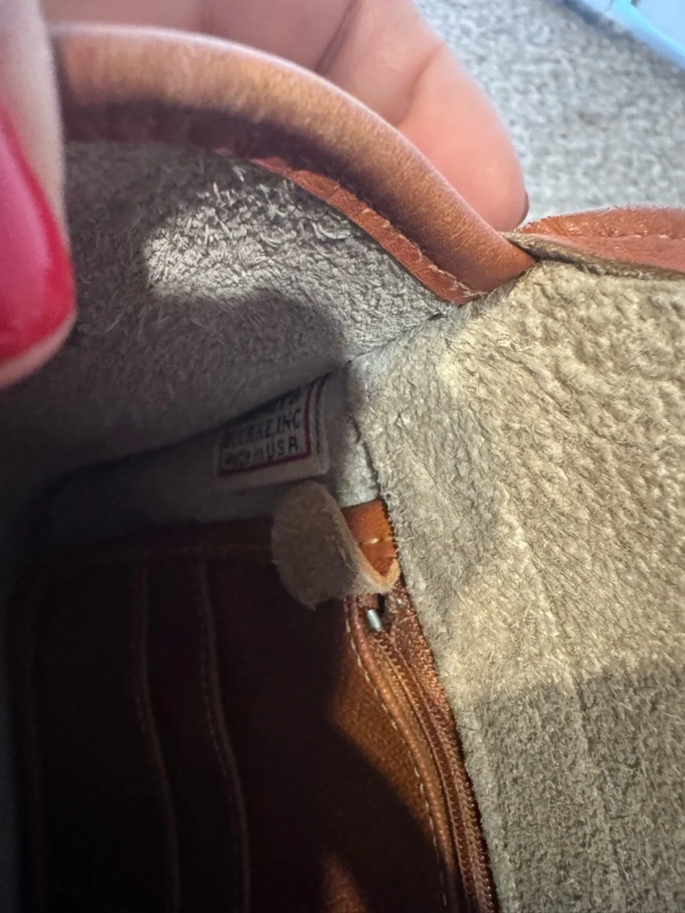 Vintage Dooney & Bourke AWL Bone Tan Leather Crossbody Bag USA - Picture 5 of 7